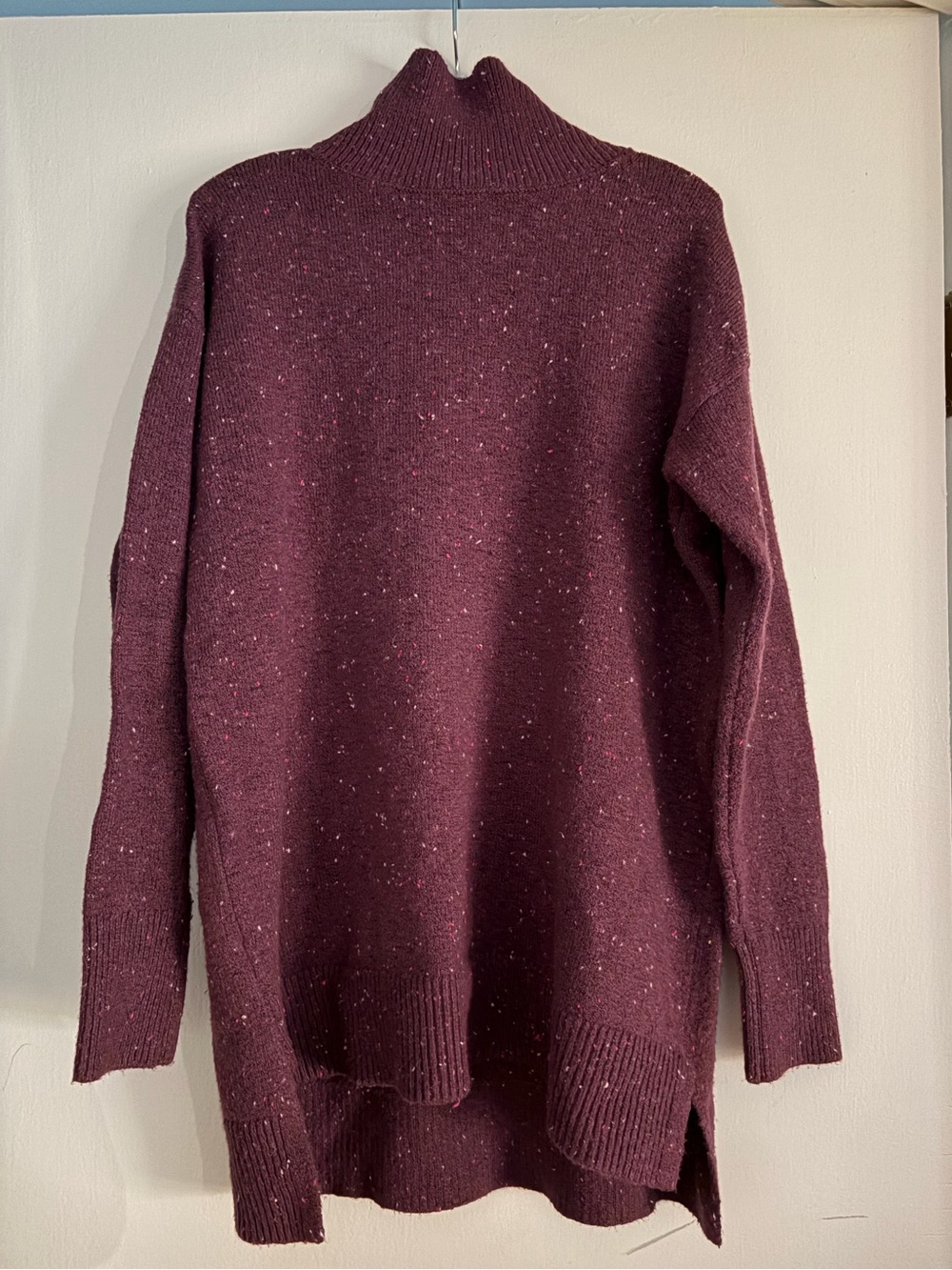 NWT Marled Purple Tunic Length Turtleneck Sweater
